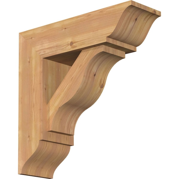 Ekena Millwork Funston Traditional Smooth Bracket w/ Offset Brace, Western Red Cedar, 7 1/2"W x 24"D x 24"H BKT0806X24X24FST01SWR - main